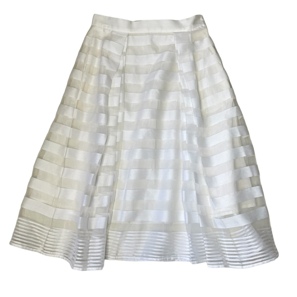 Milly Stripped Pleated Chiffon A line skirt